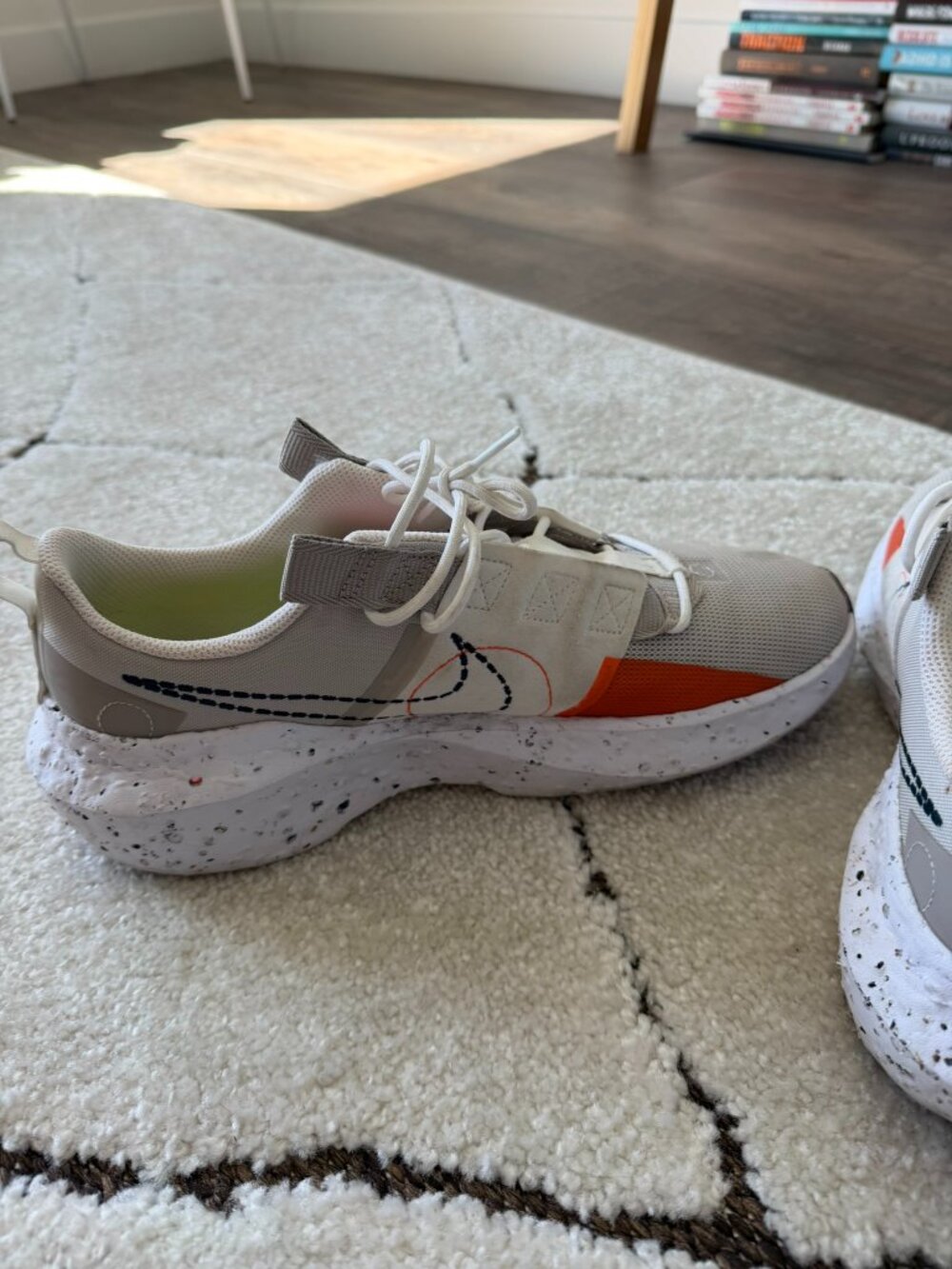 Nike Crater Impact Size 10.5 Gray Orange Sustainable Running Shoes - Picture 6 of 9